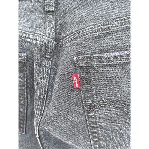 Levis Womens Ribcage Womens Cut Off Bottom Crop Flare Jeans Black Sz 31 - Picture 3 of 16